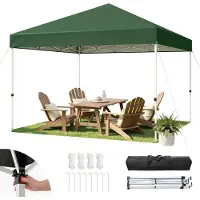 Hawthyhome Pavillon de jardin 3x3 mètres, couleur verte, imperméable, protection UV 50+, hauteur réglable, avec sac de transport