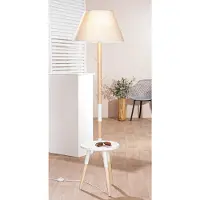 Gilde Lampe sur pied "Haderup", en bois, couleur naturelle, emballage de 1 pièce, hauteur 159 cm, diamètre 35 cm. Référence : 57409 4063387574096