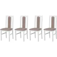 LeafDesign ESSZIMMERSTUHL - Lot de 4 chaises de salle à manger, modèle Bos, couleur blanche et dorée, référence 22
