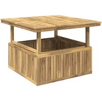vidaXL Table de jardin en bois d'acacia massif, blanche, avec hauteur réglable