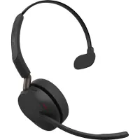 Jabra Evolve3 65 UC Mono + Ladestation (Sans fil, USB-C, Unify), Casque micro de bureau, Noir