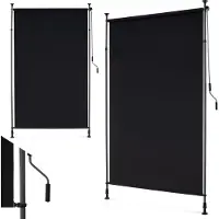 Costway Store vertical extérieur, Store balcon 150x220-310cm Réglable en hauteur & extensible, Protection solaire sans perçage avec manivelle