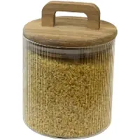 Bavary boîte de conservation aliments secs verre borosilicaté S couvercle acacia