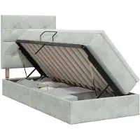 vidaXL Lit avec rangement et matelas Gris clair 90 x 190 cm Velours