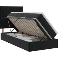 vidaXL Lit avec rangement et matelas Noir 100 x 200 cm Velours