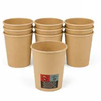 Spies Online Gobelets en papier de 240 ml – lot de 12 – gobelets pour boissons chaudes et froides – gobelets jetables pour fêtes, bureaux et événements – couleur marron