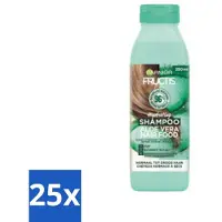 Garnier - Fructis Hair Food Aloe Vera - Shampooing - Cheveux normaux à secs - 350 ml - Pack avantage - 25 pièces