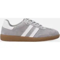 Venezia - Mocassins d'intérieur pour femmes, style bateau, en daim gris, style rétro, en cuir velours véritable, couleur gris, taille 36