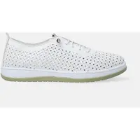 Venezia : Mocassins d'été pour femmes, chaussures plates en cuir véritable, couleur blanche, taille 41