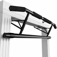 Relaxdays Barre de traction pour porte , capacité de 150 kg, à fixer sans perçage, en acier, idéale pour les tractions et les pompes, de couleur noire