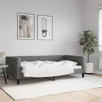 Prolenta Lit de jour exclusif, couleur gris foncé, 100x190 cm, revêtement en tissu