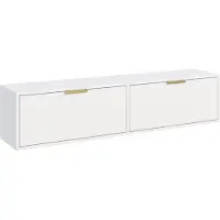 Selsey Vena - Meuble TV suspendu, 2 portes, blanc, 140 cm