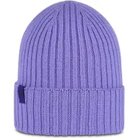Buff Knitted Beanie Violet