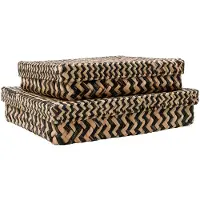 House Doctor Storage basket, HDOllie, Black, Nature (2x, 32 x 28 x 7 cm)