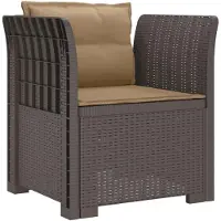 vidaXL Fauteuil 1 place avec coussin, imitation rotin, plastique PP, gris clair, marque