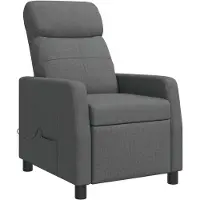 vidaXL Fauteuil de massage relax, couleur gris foncé, revêtement en tissu