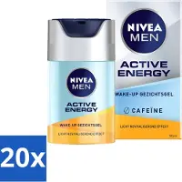 Nivea MEN Active Energy Gel pour le visage Wake-Up avec caféine 50 ml - Pack avantage - 20 pièces