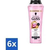 Schwarzkopf Gliss Shampooing - Liquid Silk - Pour des cheveux brillants et soyeux - 250 ml - Pack avantage - 6 pièces