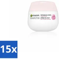 Garnier - SkinActive - Crème de Jour Botanique - Eau de Rose - Peaux Sèches & Sensibles - 50 ml - Pack Avantage - 15 pièces