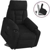 vidaXL Fauteuil relax avec releveur Noir Tissu microfibre