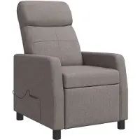 vidaXL Fauteuil de relaxation massant, couleur taupe, revêtement en tissu