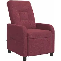 vidaXL Fauteuil de relaxation massant, couleur vin, revêtement en tissu