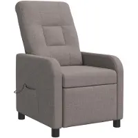 vidaXL Fauteuil de relaxation massant, couleur taupe, revêtement en tissu