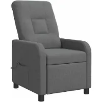 vidaXL Fauteuil de massage relax, couleur gris foncé, revêtement en tissu