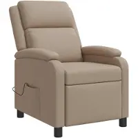 vidaXL Fauteuil de relaxation de massage , couleur cappuccino, revêtement en similicuir