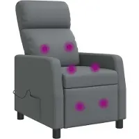 vidaXL Fauteuil de massage relax gris en similicuir