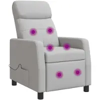 vidaXL Fauteuil de massage relaxant , couleur gris nuage, revêtement en tissu