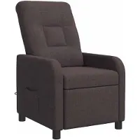 vidaXL Fauteuil de relaxation massant, couleur marron foncé, revêtement en tissu