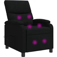 vidaXL Fauteuil de relaxation de massage, noir, revêtement en tissu, marque