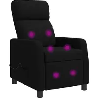 vidaXL Fauteuil de relaxation de massage, noir, revêtement en tissu, marque