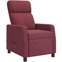 vidaXL Fauteuil de relaxation massant, couleur vin, revêtement en tissu