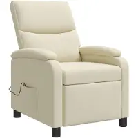 vidaXL Fauteuil de relaxation de massage, couleur crème, revêtement en similicuir, marque
