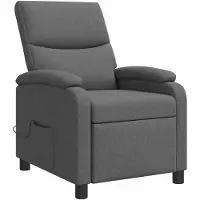 vidaXL Fauteuil de massage relax, couleur gris foncé, revêtement en tissu