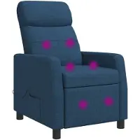 vidaXL Fauteuil de relaxation massant, bleu, revêtement en tissu, marque