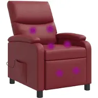 vidaXL Fauteuil de relaxation de massage, couleur rouge vin, revêtement en similicuir, marque