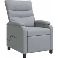 vidaXL Fauteuil de relaxation de massage, couleur gris clair, revêtement en tissu, marque