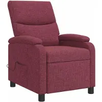 vidaXL Fauteuil de relaxation massant, couleur vin, revêtement en tissu