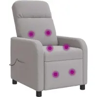 vidaXL Fauteuil de relaxation de massage , couleur gris clair, revêtement bouclé