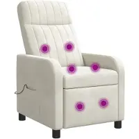 vidaXL Fauteuil de relaxation de massage, couleur crème, en velours (V)
