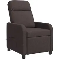 vidaXL Fauteuil de relaxation massant, couleur marron foncé, revêtement en tissu