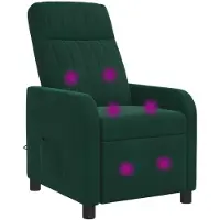 vidaXL Fauteuil de relaxation massant, velours vert foncé (V)