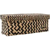 House Doctor Storage boxes, HDOllie, Black, Nature (6.63 l, 32.50 x 13 x 11.50 cm)