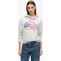 Superdry Tonal Vintage Logo Graphic Hoodie Gris XS Femme