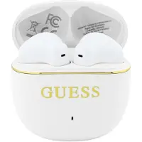 GUESS Écouteurs TWS Glossy Gold Line Classic, couleur blanche