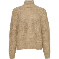 Superdry pour femme. W6110397A Pull ample en tricot avec col roulé marron (S), Casuel, Acrylique, Manche longue