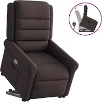 Syfax Fauteuil relax avec releveur Tissu marron foncé